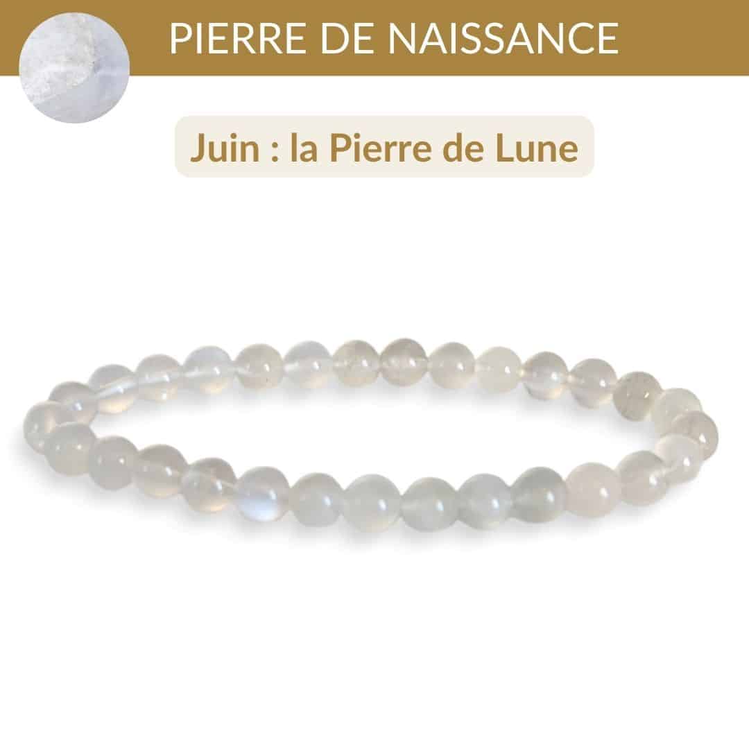 Bracelet Perles Pierre De Lune - Motif Papillon - Blanc - Neuf Sans Emballage
