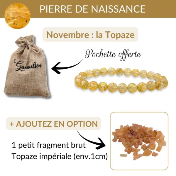 bracelet et pierre de naissance novembre