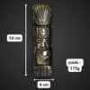 Guerrier Totem Aztèque sculpté en obsidienne dorée naturelle, statue de 14 cm idéale pour la décoration, la protection et les amateurs de civilisations précolombiennes.