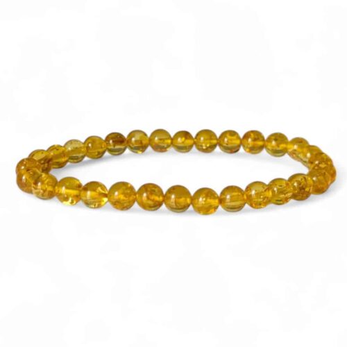 bracelet ambre jaune 6mm