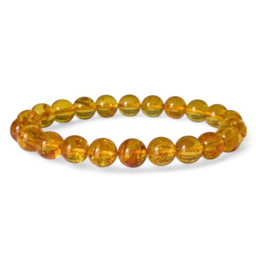 bracelet ambre jaune 8mm
