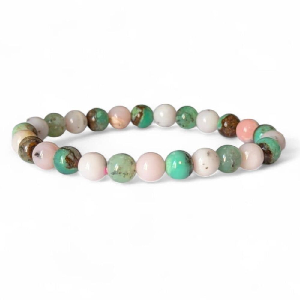 bracelet opale rose et chrysoprase