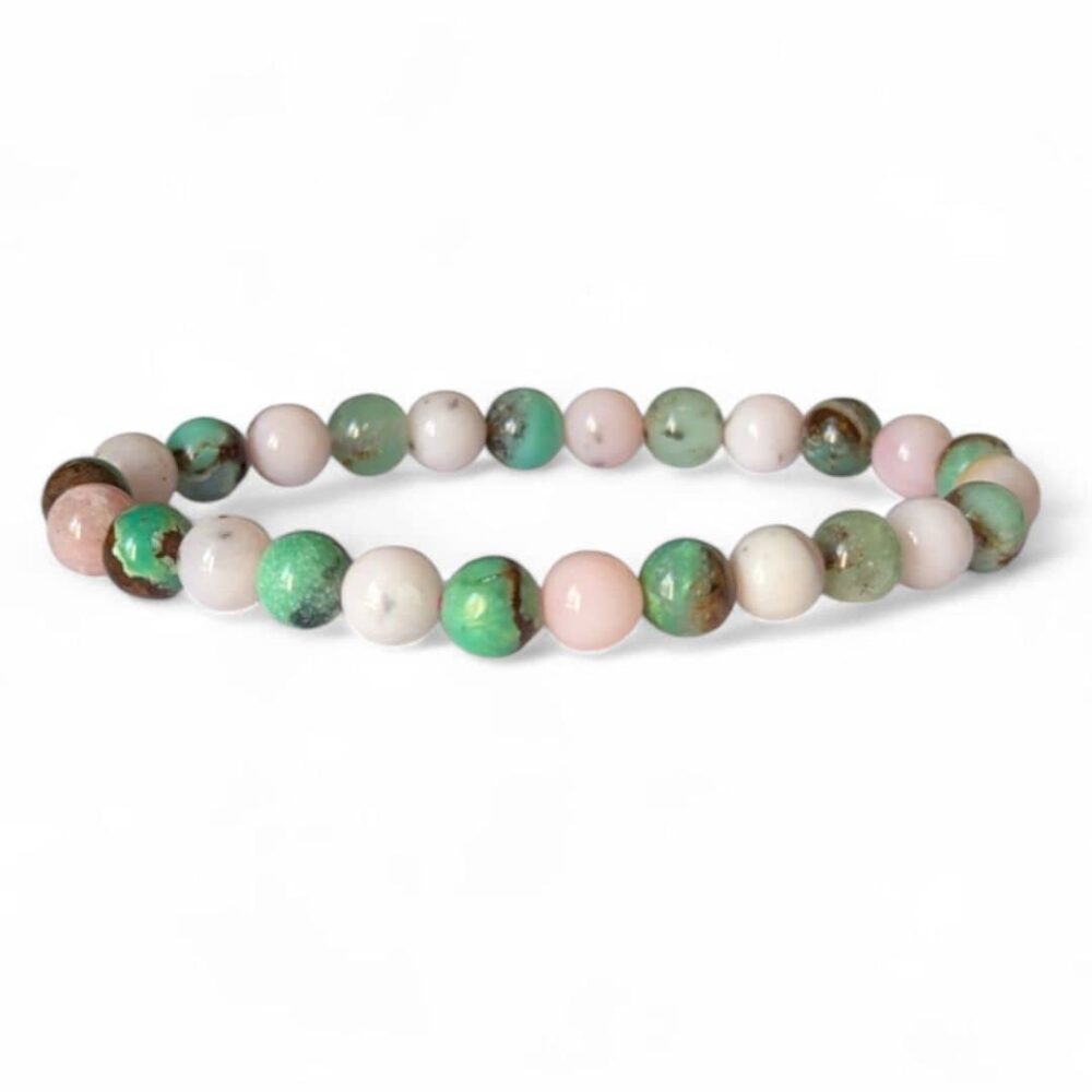 bracelet opale rose et chrysoprase