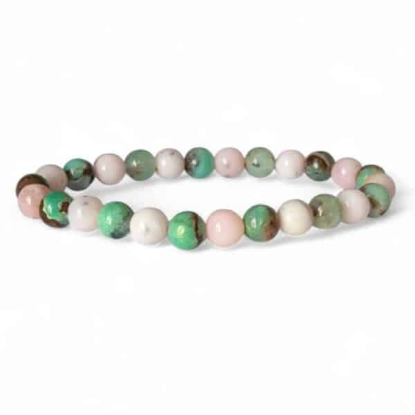 bracelet opale rose et chrysoprase
