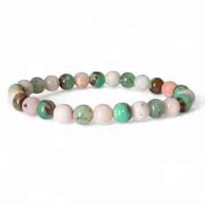 bracelet opale rose et chrysoprase