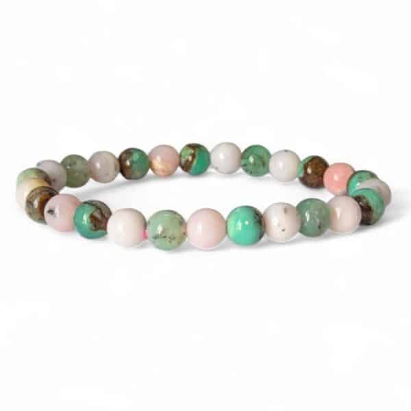 bracelet opale rose et chrysoprase