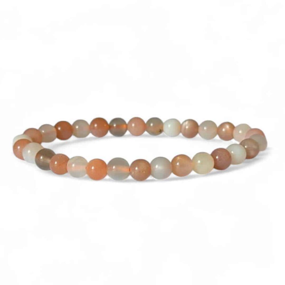 bracelet pierre de lune multicolore 6mm