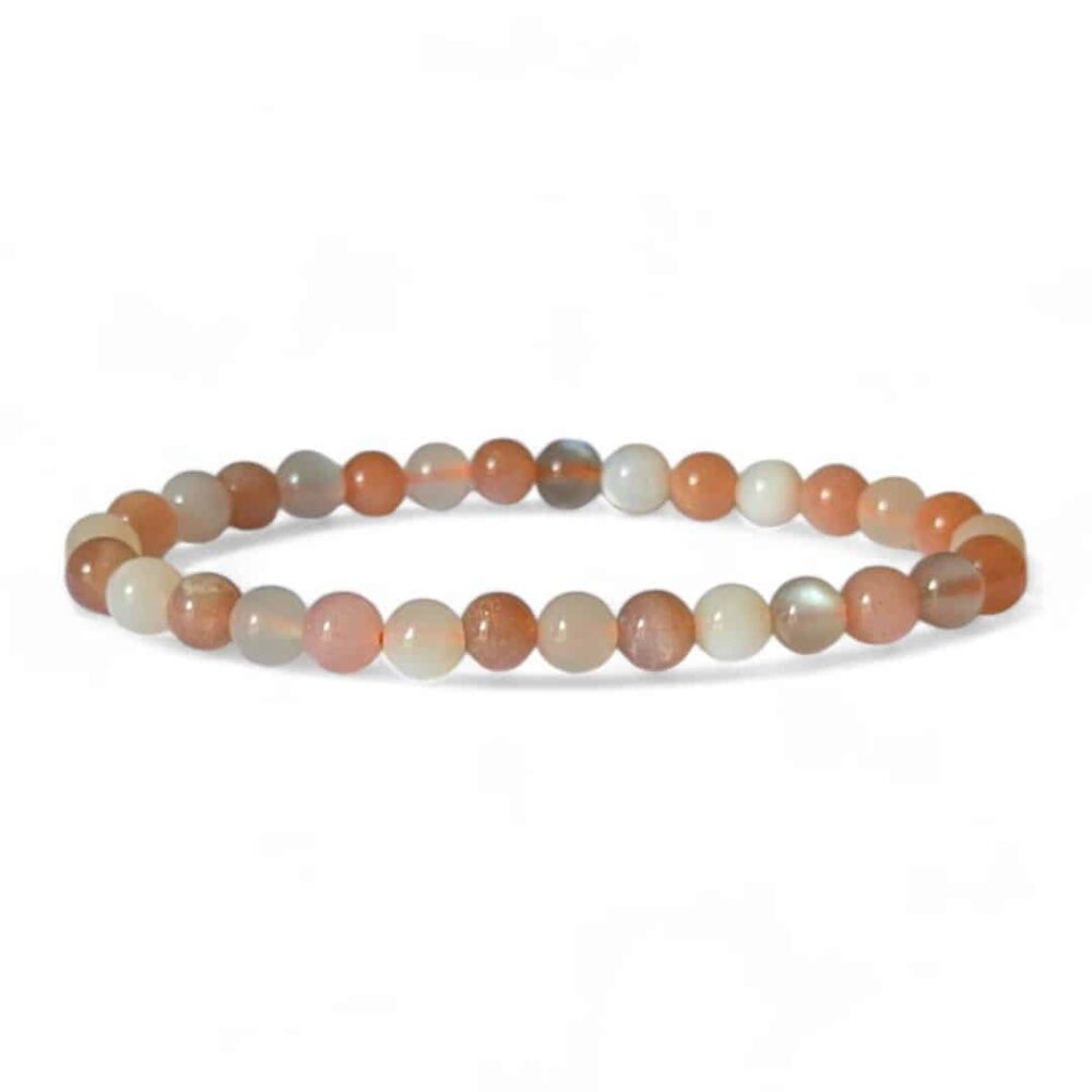 bracelet pierre de lune multicolore 6mm