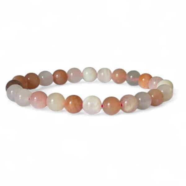 bracelet pierre de lune multicolore 8mm