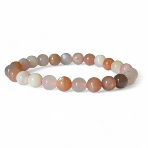 bracelet pierre de lune multicolore 8mm
