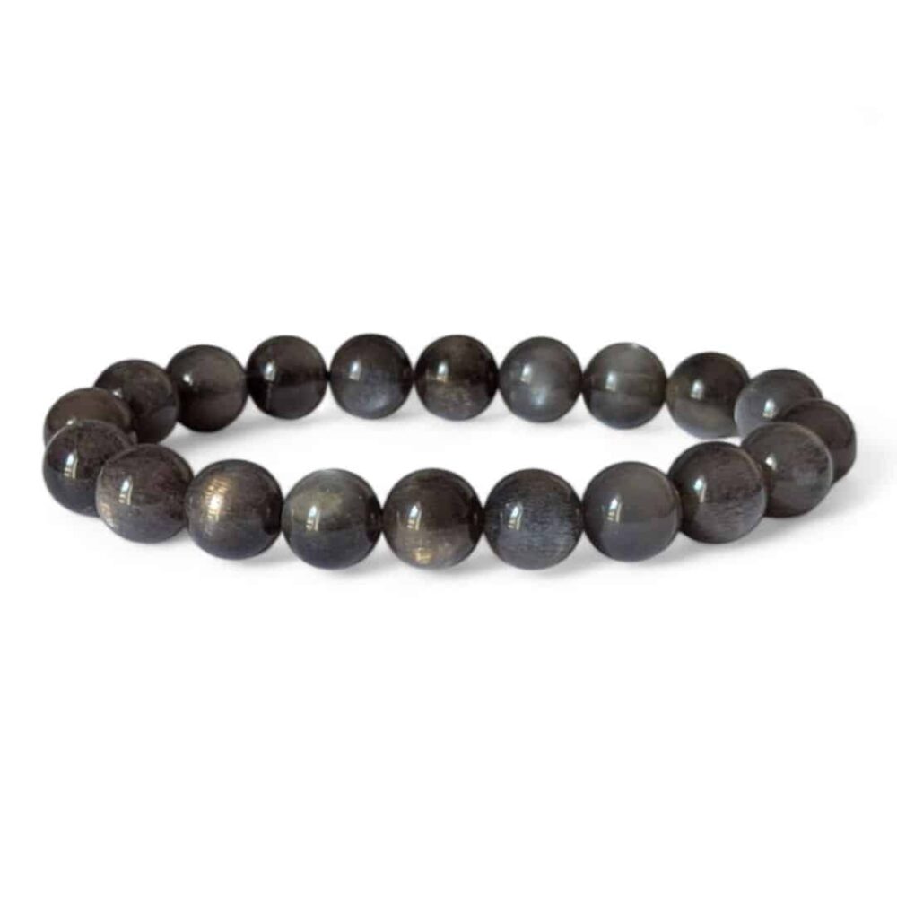 bracelet pierre de lune noire 10mm