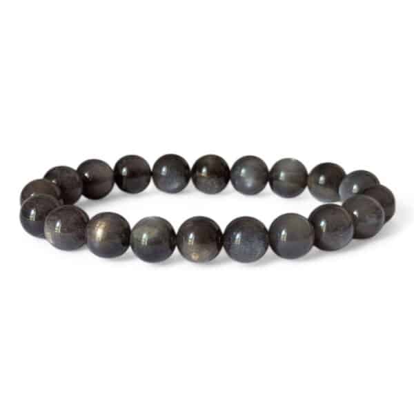 bracelet pierre de lune noire 10mm