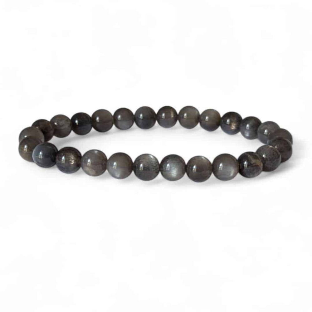 bracelet pierre de lune noire 7mm