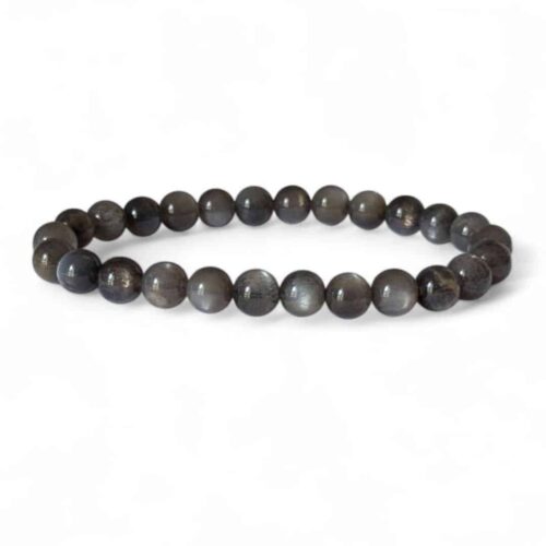 bracelet pierre de lune noire 7mm