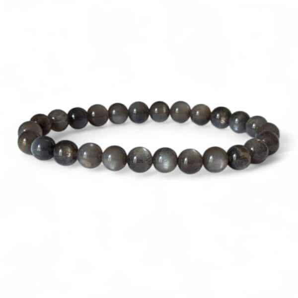 bracelet pierre de lune noire 7mm