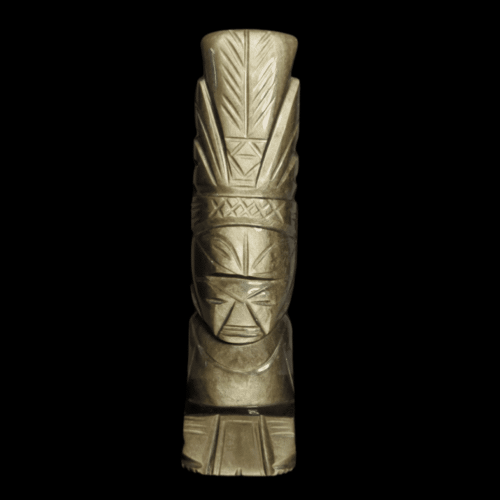 Guerrier Aztèque Obsidienne Dorée