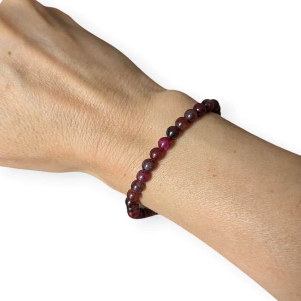 bracelet spinelle rouge 5mm