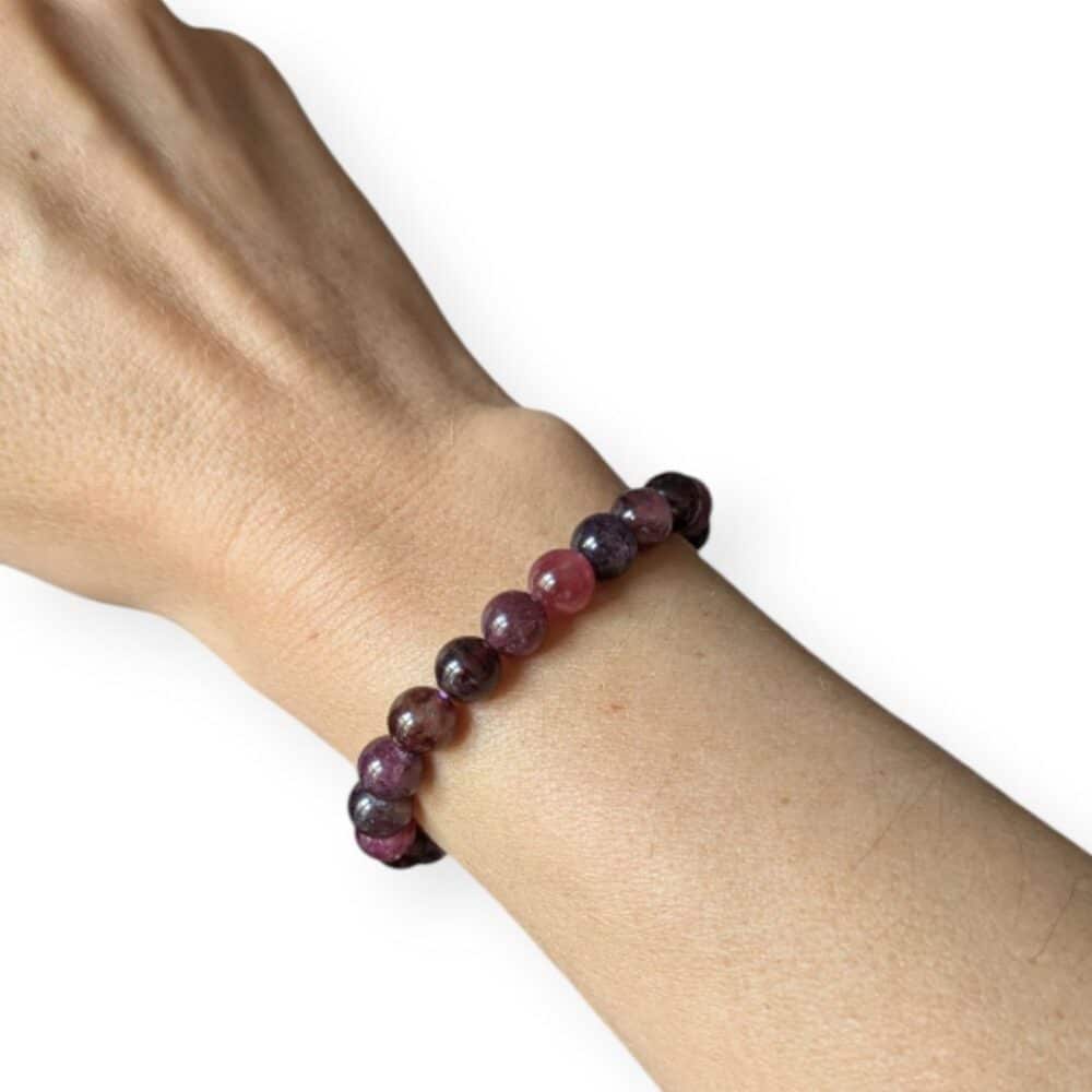 bracelet spinelle rouge 8mm