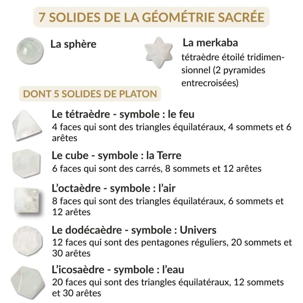 7 solides cristal de roche