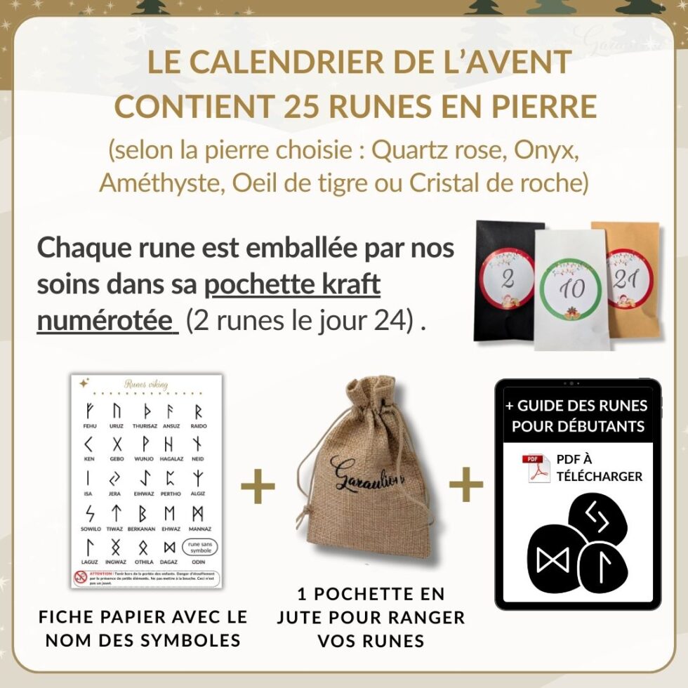 Jeu De Runes Divinatoires En Bois - 24 Pièces + Sac De Rangement - Pour Méditation, Divination, Décoration - 9