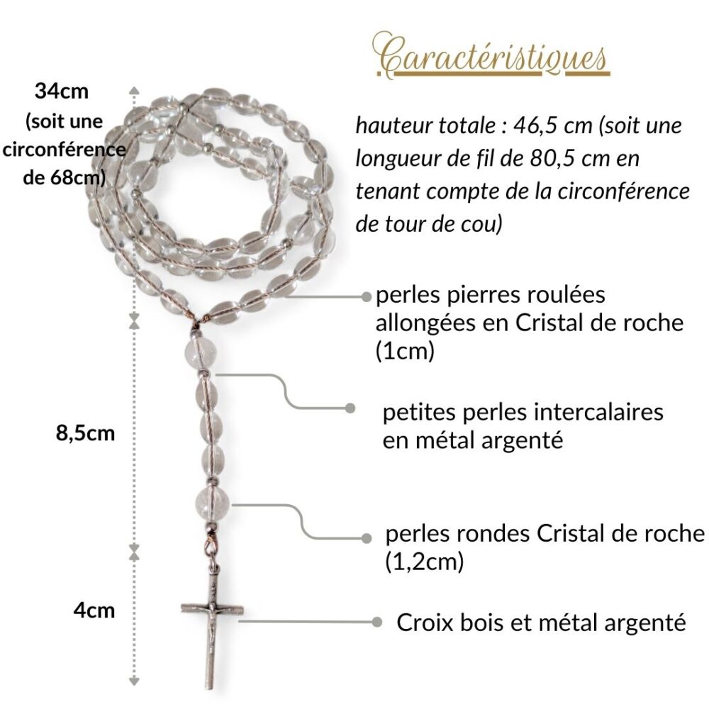 chapelet cristal de roche