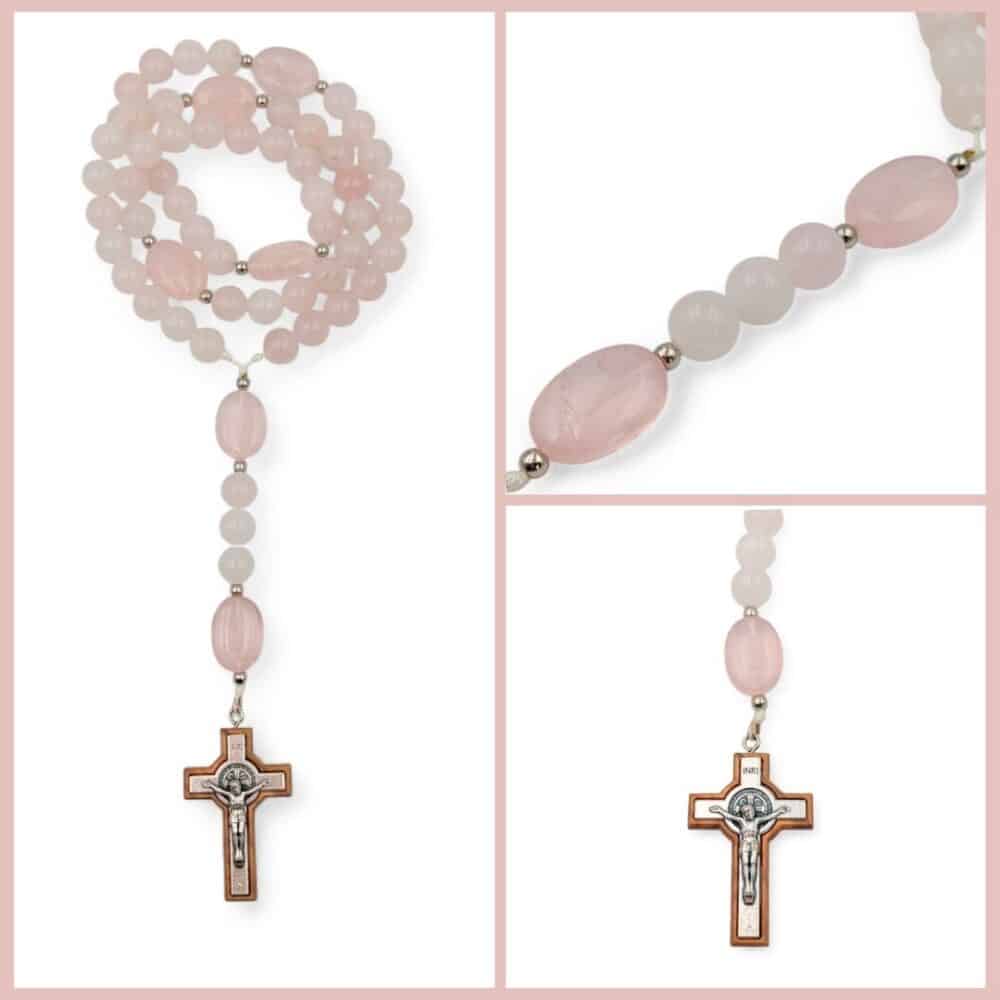 chapelet quartz rose