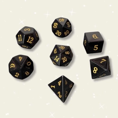 dés JDR obsidienne