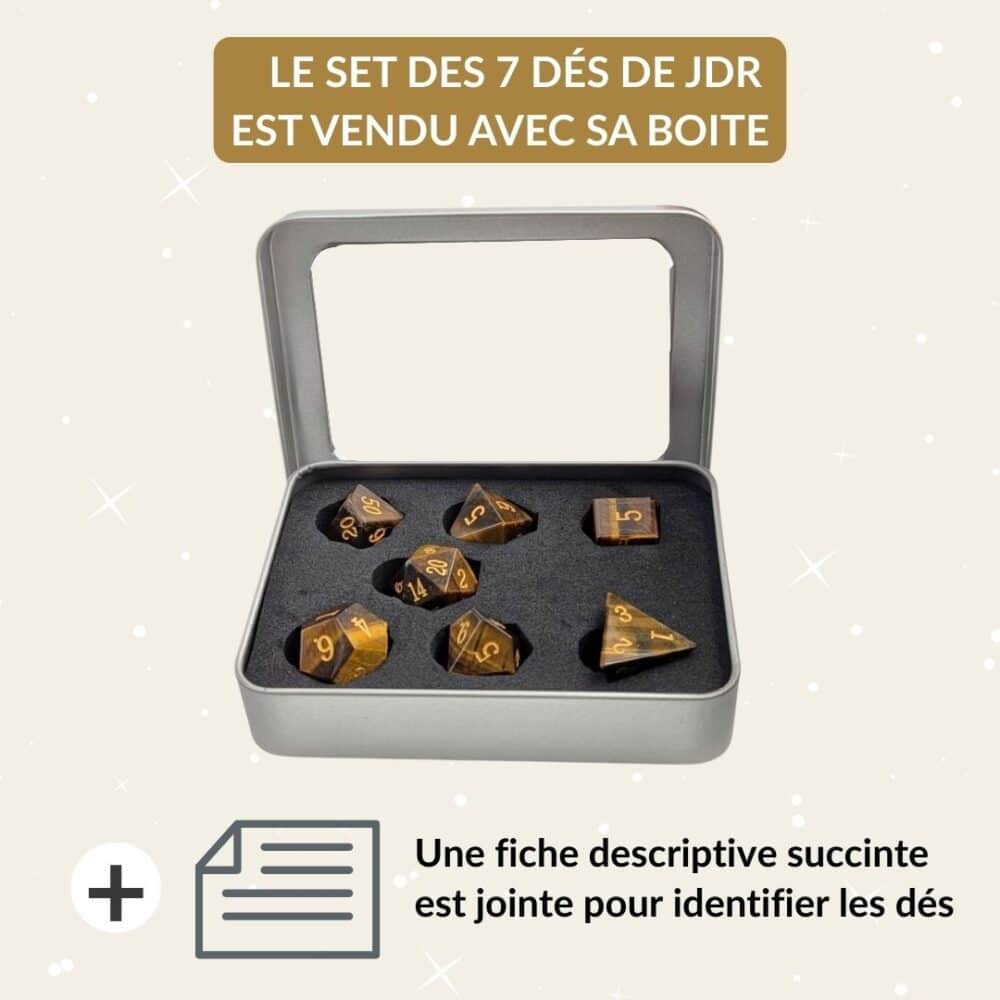 dés JDR oeil de tigre