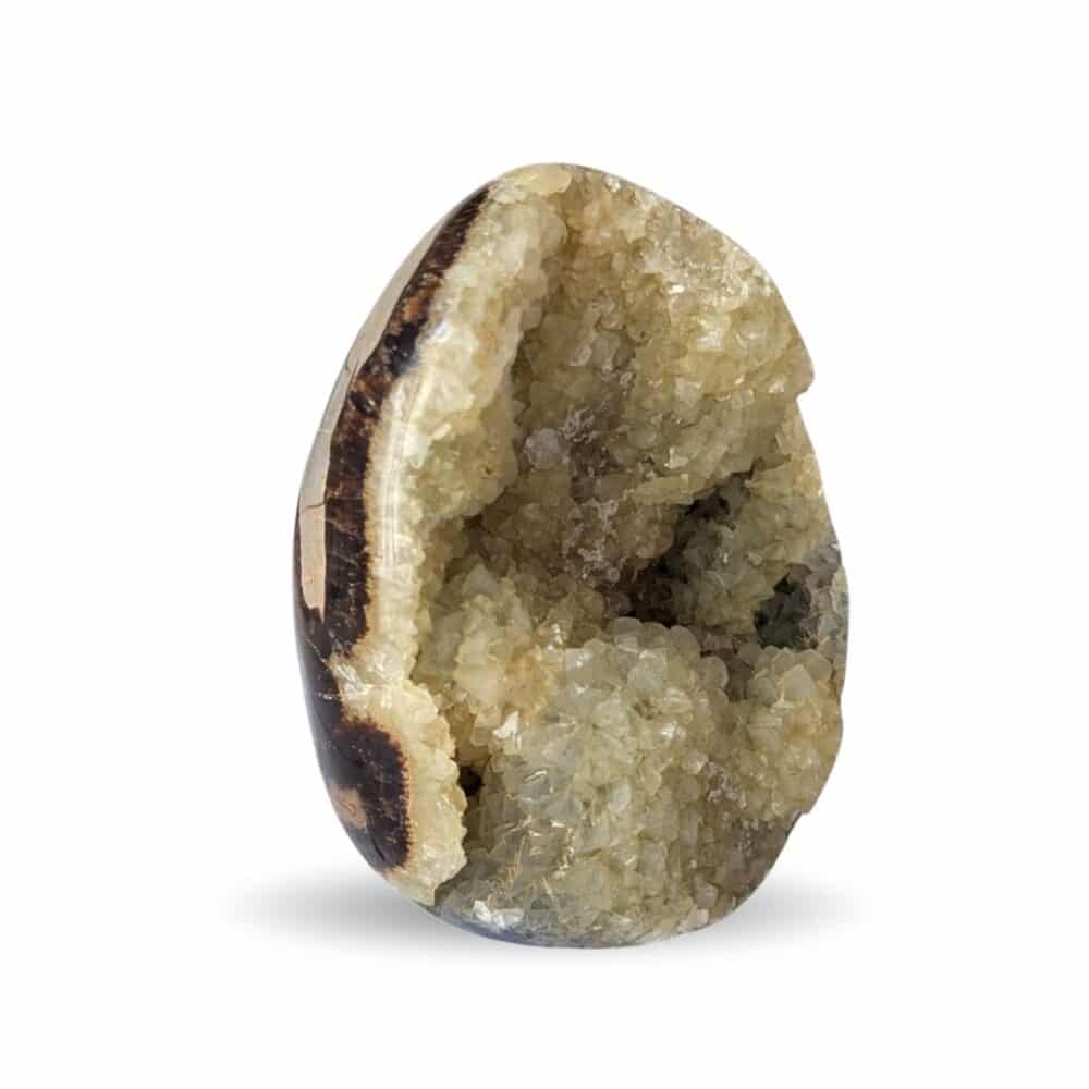 œuf de Septaria sauvage 760g avec cristallisation de calcite jaune