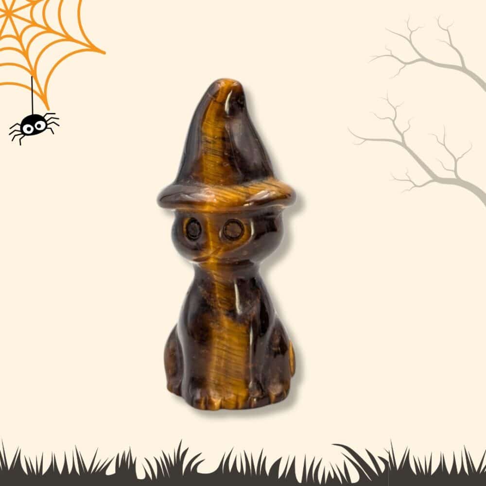 chat d'halloween en oeil de tigre