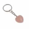 porte-clés coeur quartz rose