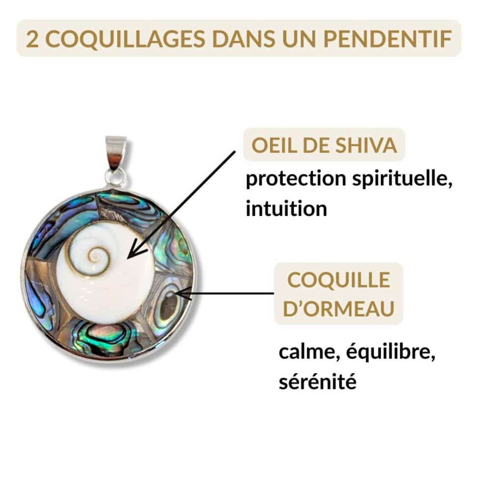 pendentif shiva et ormeau