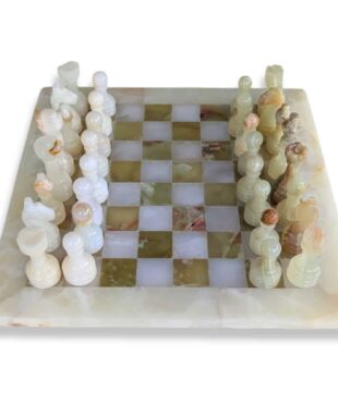 jeu échec vert et beige