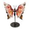 Papillon en agate Crazy Lace naturelle, pièce unique 02, vue de face – Garaulion