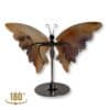 Vue de dos du papillon en agate aux tonalités marron, pièce unique 02