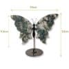 Dimensions du papillon décoratif en agate mousse naturelle, modèle 01