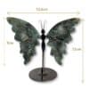 Dimensions du papillon décoratif en jaspe héliotrope, modèle 01