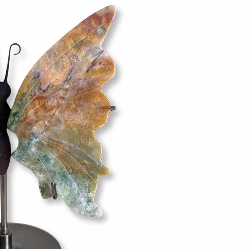 Dimensions du papillon en jaspe océan naturel, pièce unique