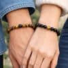 bracelet couple oeil de tigre onyx