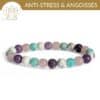 bracelet anti stress pierres naturelles lepidolite howlite amazonite quartz rose pour apaiser le stress et calmer le mental