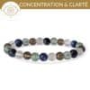bracelet concentration pierres naturelles fluorite sodalite quartz fumé cristal de roche pour ameliorer la concentration et rester focus