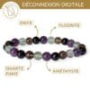 bracelet pierres deconnexion digitale amethyste onyx quartz fumé fluorite pour faire une pause des ecrans et se recentrer