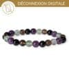 bracelet deconnexion digitale pierres naturelles amethyste onyx quartz fumé fluorite pour reduire le temps d ecran et retrouver calme mental