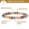 bracelet pierres rupture amoureuse calcite jaune quartz rose rhodonite aventurine pour se relever et avancer apres une separation