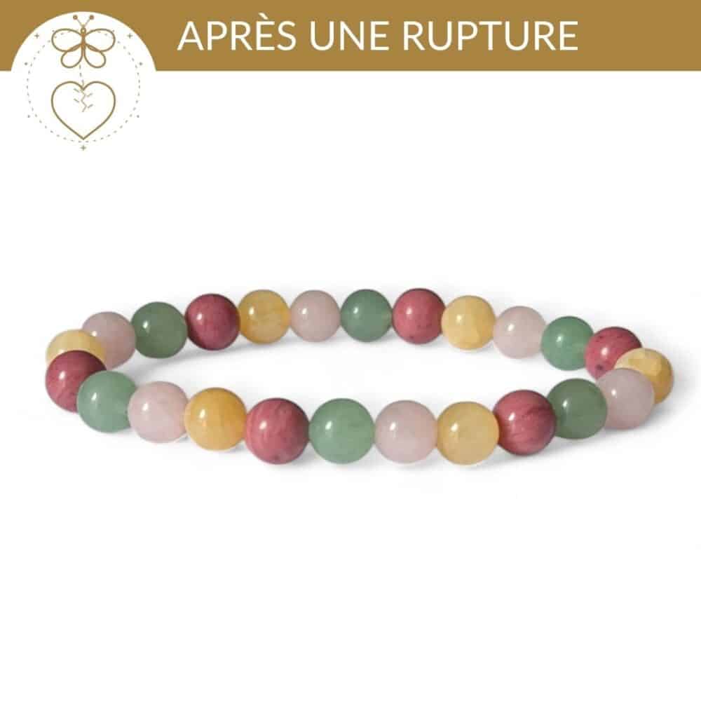 bracelet rupture amoureuse pierres naturelles calcite jaune quartz rose rhodonite aventurine pour se reconstruire apres une rupture