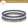 bracelets pierres concentration fluorite sodalite quartz fumé cristal de roche clarte mentale et organisation des idees