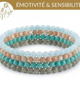 kit bracelets sensibilite pierres naturelles pour apaiser l'émotivité et mieux gerer son hypersensibilite
