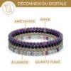bracelets pierres deconnexion digitale amethyste onyx quartz fumé fluorite reduction ecrans calme mental et focus