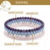 bracelets pierres sommeil amethyste howlite angelite quartz rose relaxation detente et nuits paisibles