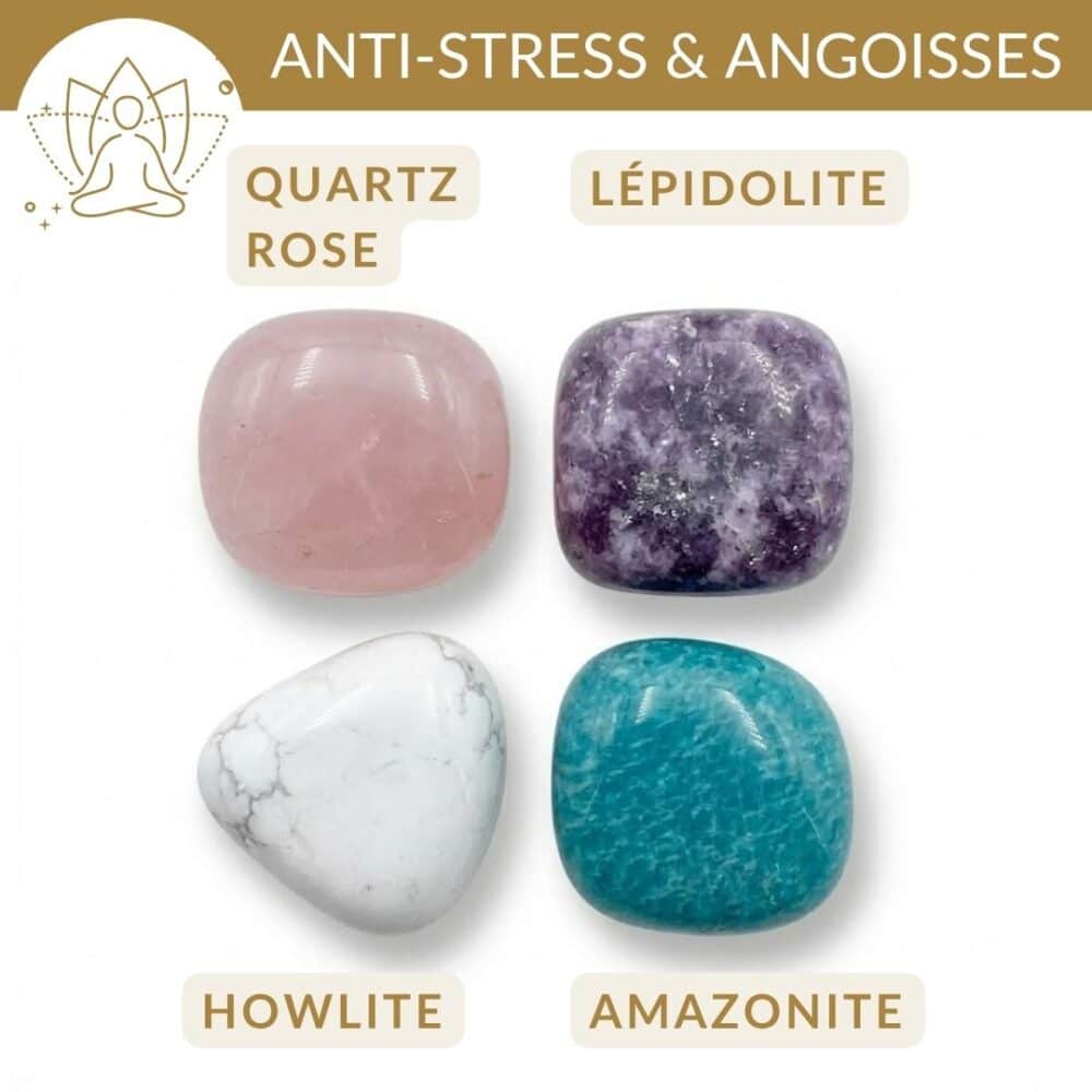 quelle pierre pour le stress lepidolite howlite amazonite quartz rose anti stress et relaxation naturelle